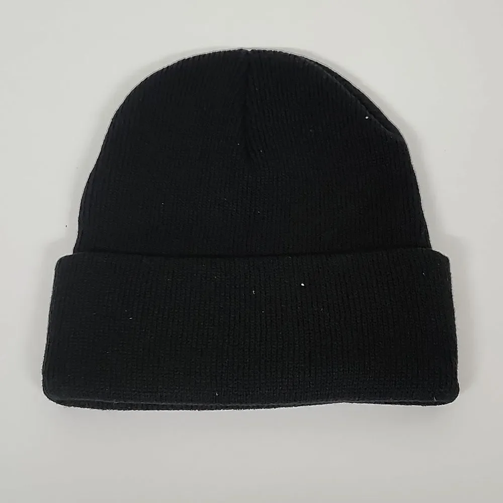 Trendy Black 'Bad Hair Day' Embroidered Beanie